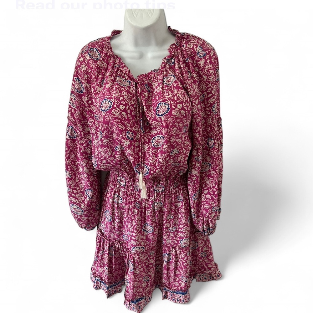 Natalie Martin 100% Silk Pink and Blue Floral Dress